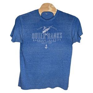 Outer Banks North Carolina NC T Shirt XL Blue Barrier Islands Atlantic‎ Coast